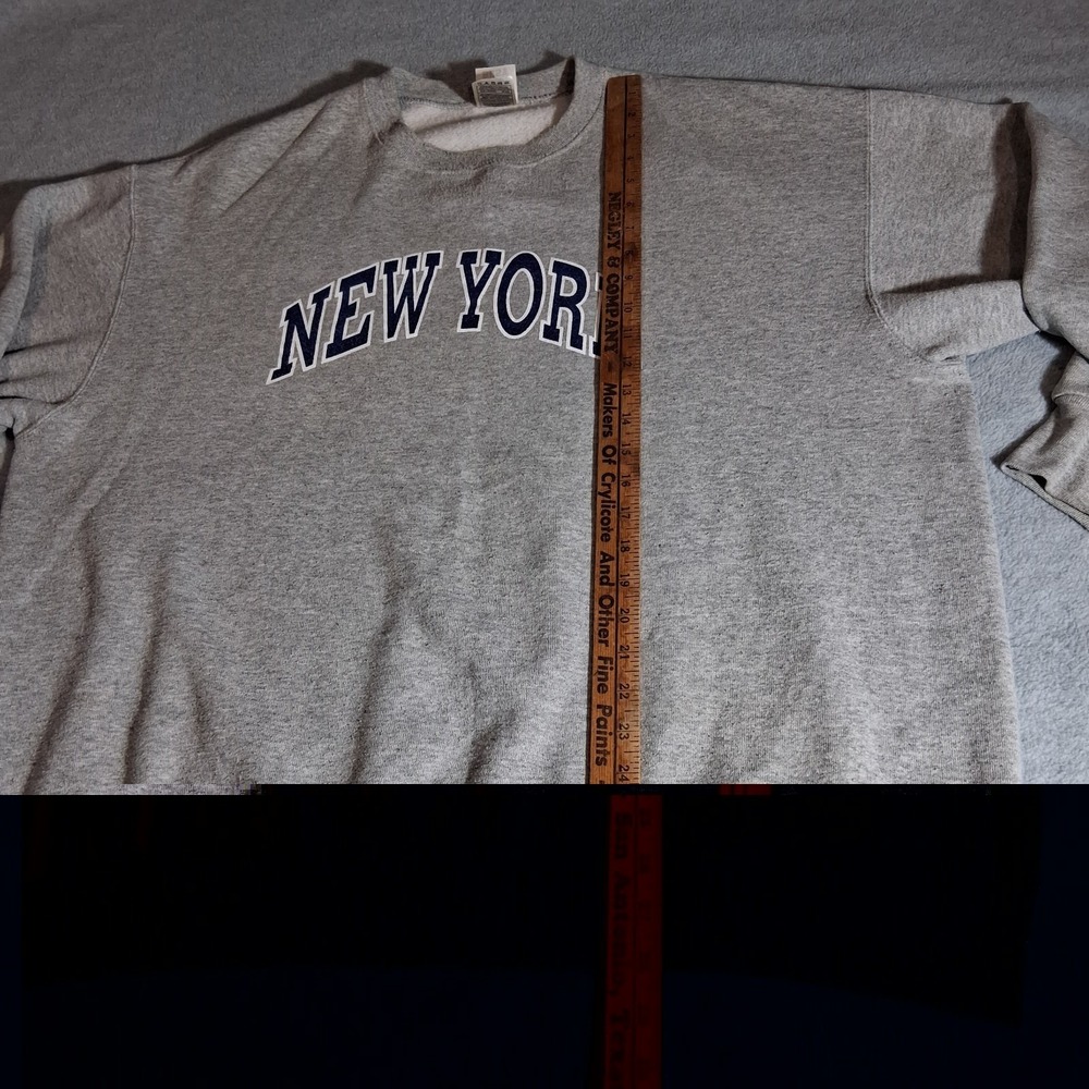 Fruit of the Loom Best New York Graphic Sweatshirt Men 2XL Gray Crewneck Vintage - Picture 5 of 6